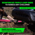 Reinforced triple loop ends on Rhino USA 3 inch recovery tow strap attached to a truck for secure anchor point