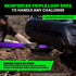 Reinforced triple loop ends on Rhino USA 3 inch recovery tow strap attached to a truck for secure anchor point