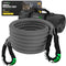 Rhino USA kinetic energy recovery rope in gray, 5/8 inch by 20 foot, with heavy-duty carry bag and loop ends