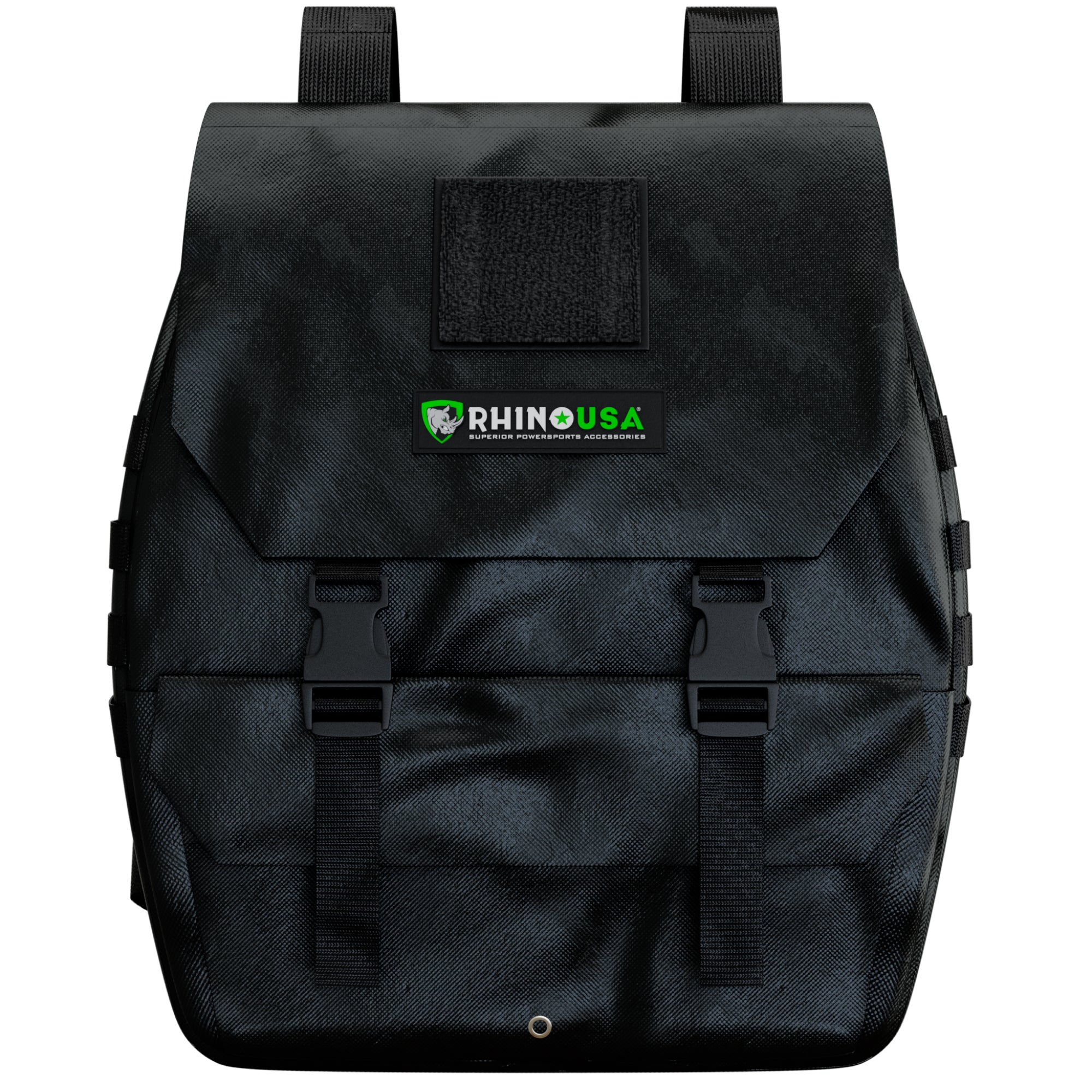 Rhino USA Tailgate Trash Bag in Black with patch panel and heavy-duty buckles