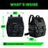 Black tailgate trash bag dimensions: 20 inches tall, 16 inches wide, 11 inches deep