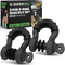 Rhino USA 3/4 inch D-ring shackle 2-pack in matte black with black isolators and retail box