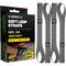 Rhino USA 4-pack heavy-duty motorcycle soft loop straps in gray, 1.6 inch by 17 inch with 5,000 lb break