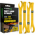 Rhino USA 4-pack heavy-duty motorcycle soft loop straps in yellow, 1.6 inch by 17 inch with 5,000 lb break