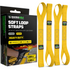 Rhino USA 4-pack heavy-duty motorcycle soft loop straps in yellow, 1.6 inch by 17 inch with 5,000 lb break