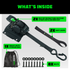 Whats-inside kit with ICM ratchet strap pair, soft loops, storage bag and mounting bolts for Ford trucks