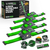 4-pack of Rhino USA 2 inch by 10 foot retractable e-track ratchet straps in green with storage bag