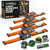 4-pack of Rhino USA 2 inch by 10 foot retractable e-track ratchet straps in orange with storage bag
