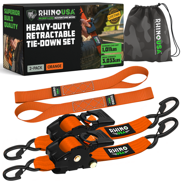 2" x 10' Retractable Ratchet Straps