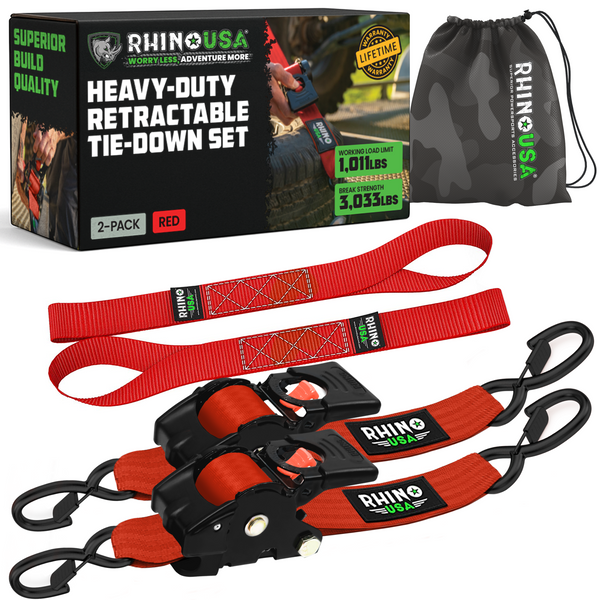 2" x 10' Retractable Ratchet Straps